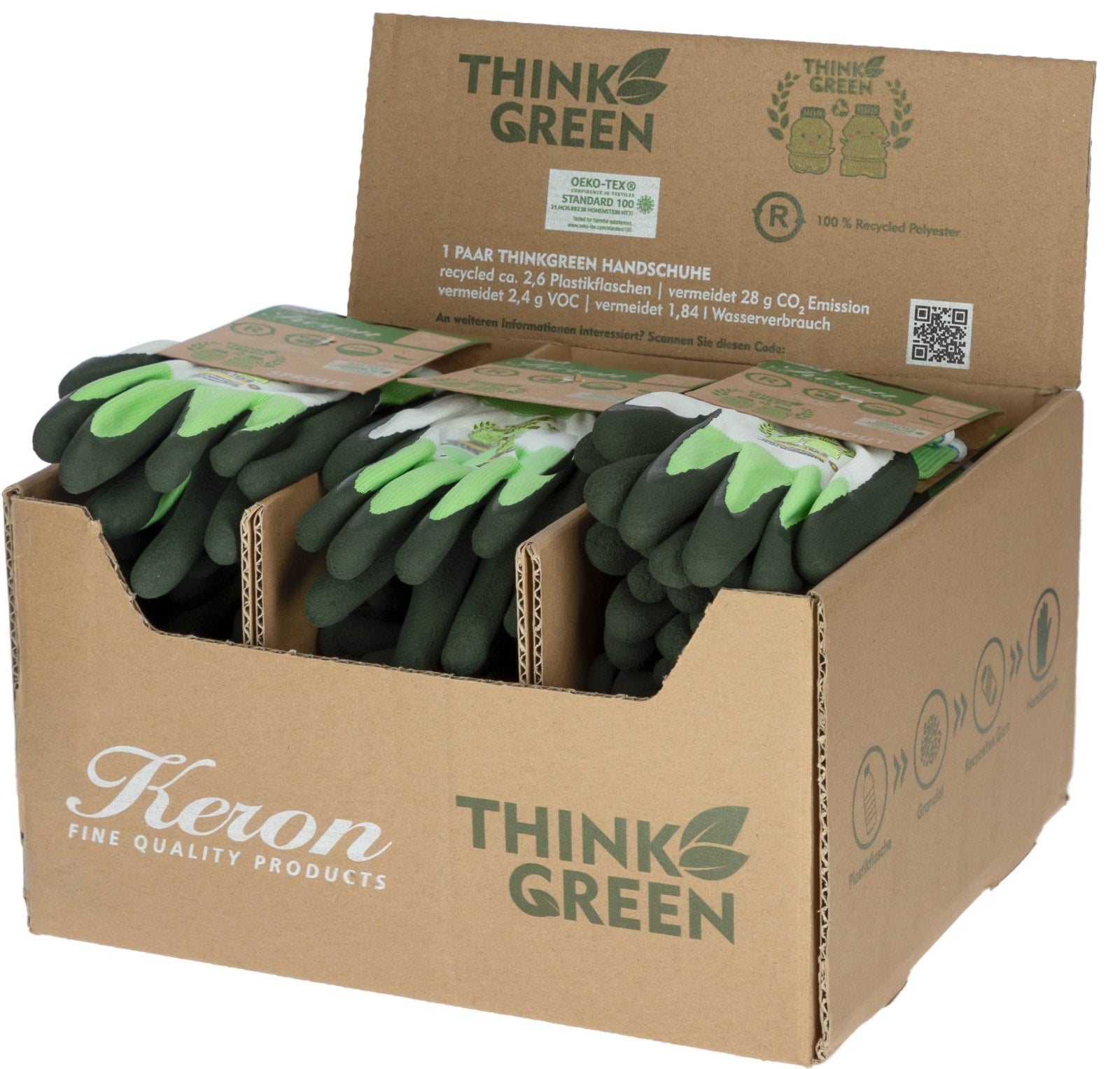Rękawice dziecięce ThinkGreen Sprout, display, 3x6 par, Kerbl