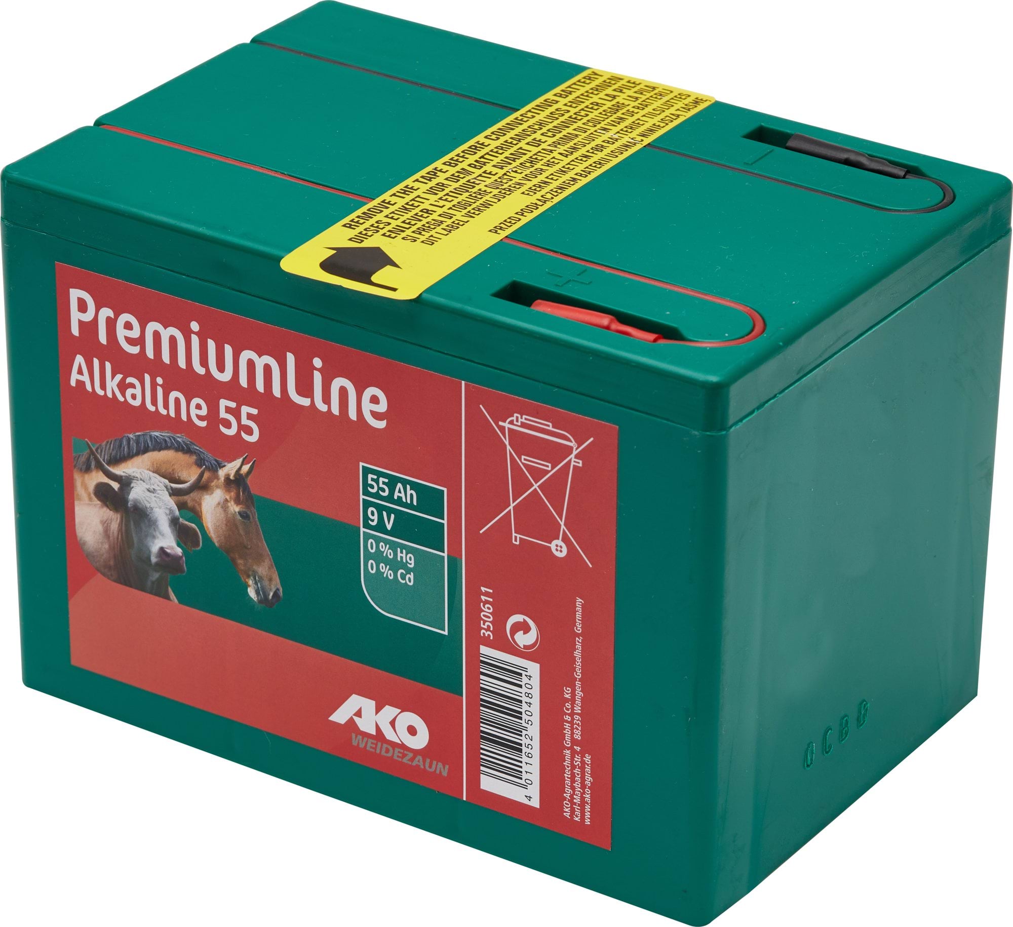 Bateria alkaliczna do elektryzatora, 9 V, 55 Ah, AKO
