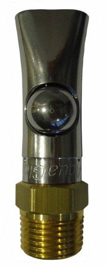 Poidło smoczkowe z zaworem kulowym dla tuczników AquaGlobe  1/2" - 1/2"- stal nierdzewna, Kerbl